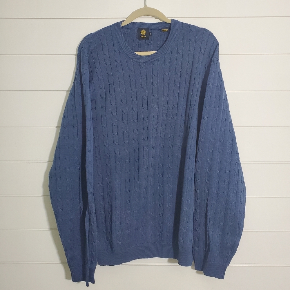 Trump Golf Vintage Cable Knit Blue‎ Sweater. Size: XL